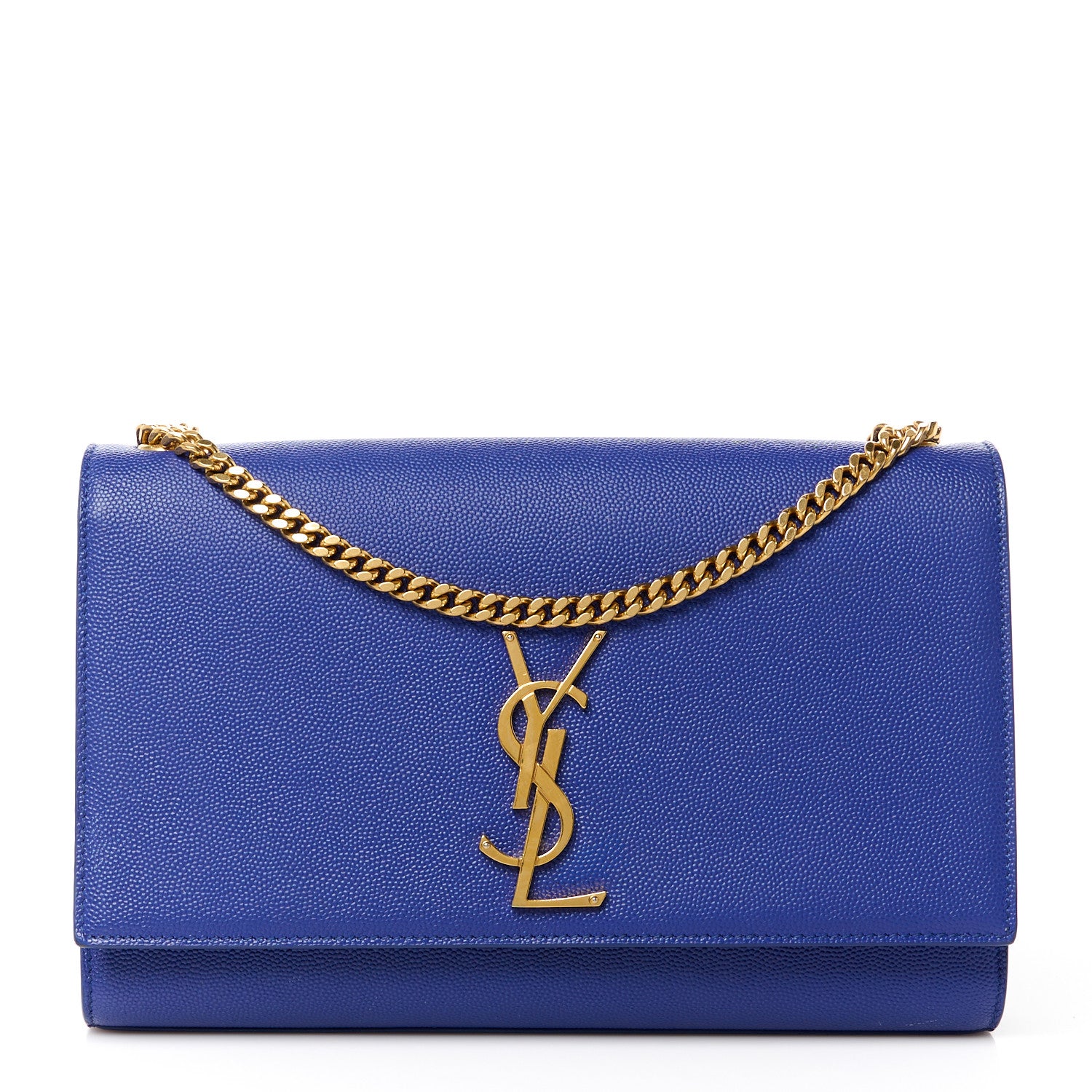 Saint Laurent Grain De Poudre Medium Classic Monogram Kate Satchel Flash Blue 1 of 11