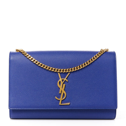 Saint Laurent Grain De Poudre Medium Classic Monogram Kate Satchel Flash Blue 1 of 11