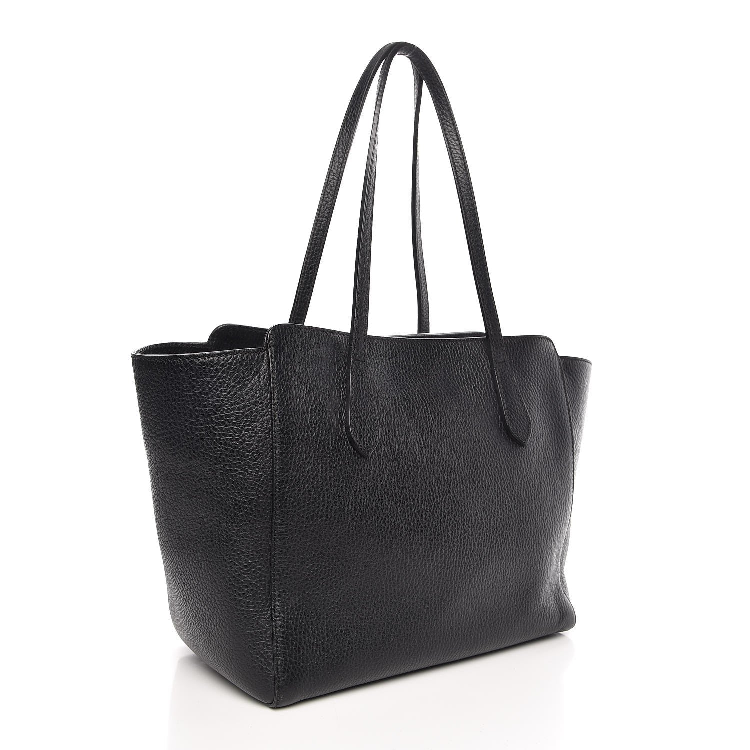 Gucci Pebbled Calfskin Small Swing Tote Black 3 of 13