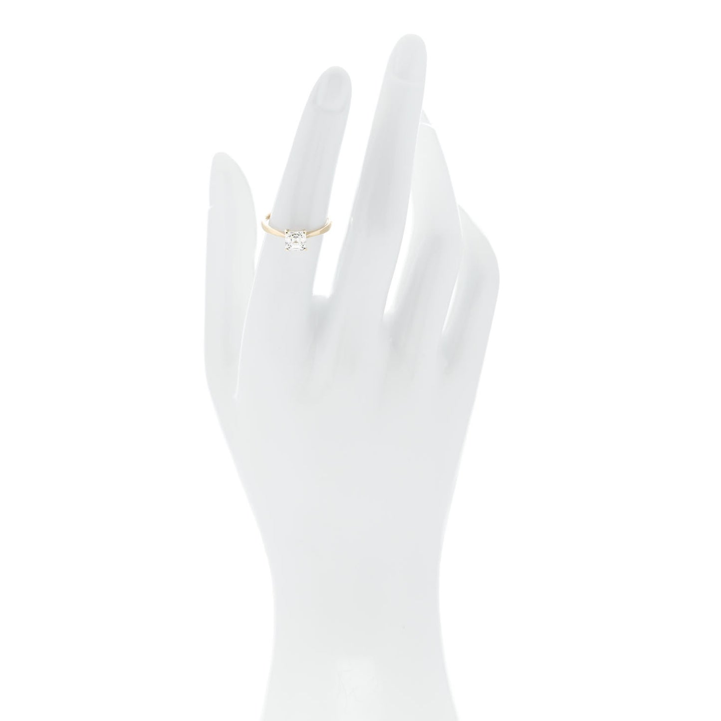 18K Yellow Gold Diamond 1.03ct Square Emerald Cut Engagement Ring  52 6