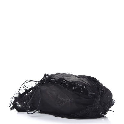 Saint Laurent Mesh Lace Up Corset Tote Black 4 of 7