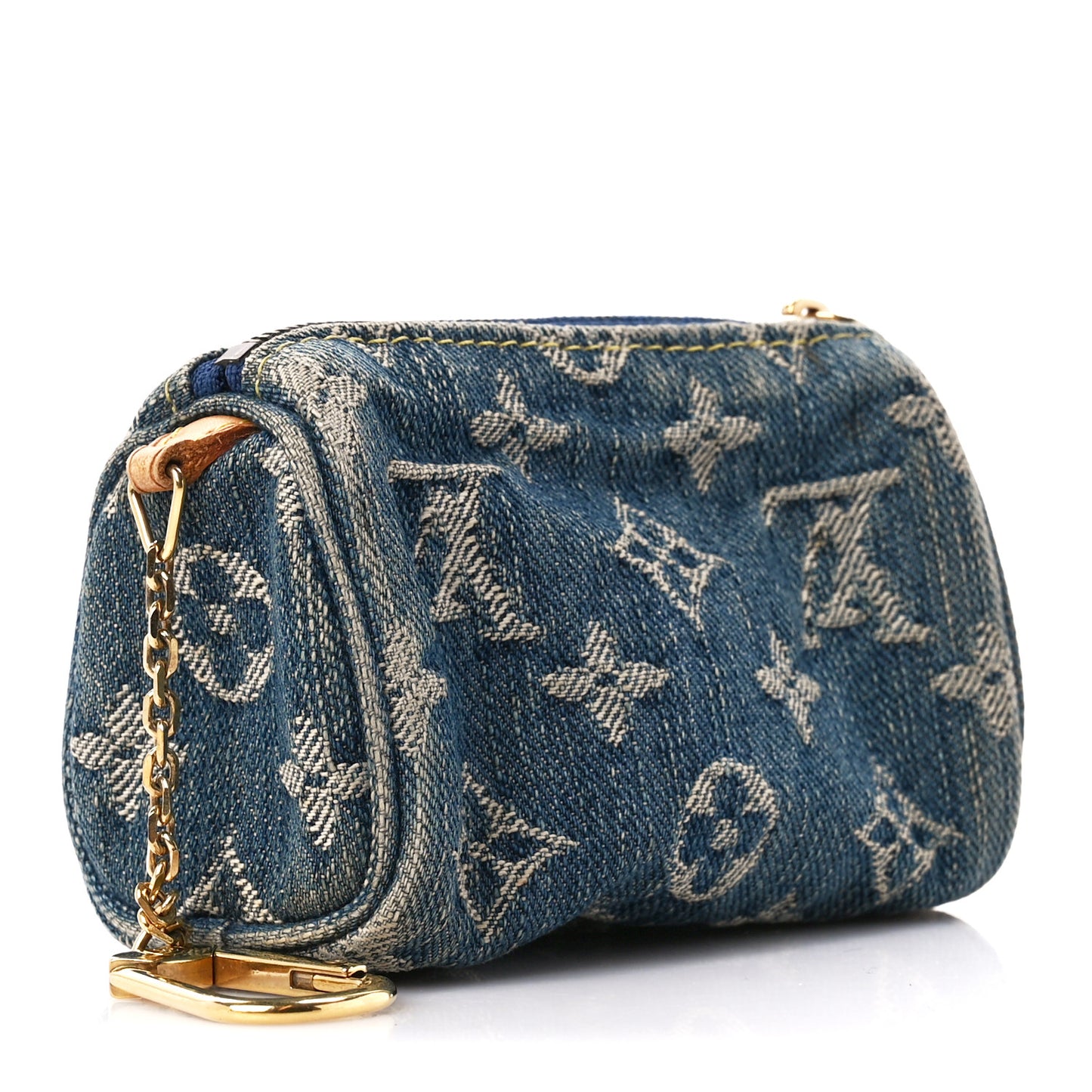 Monogram Denim Pochette Speedy PM Key Holder Blue