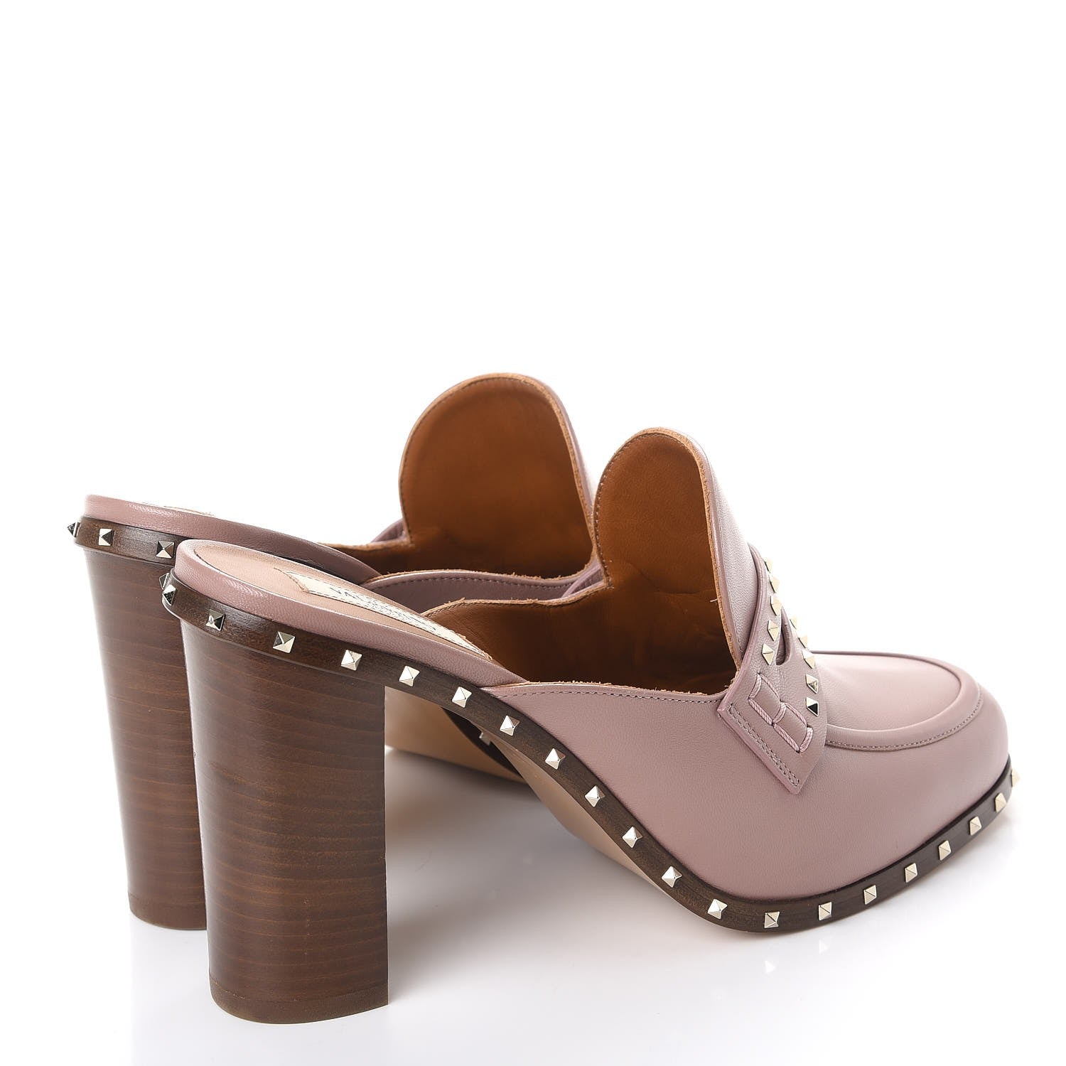 Valentino Garavani Nappa Soul Rockstud High Heel Mules 40 Lipstick 4 of 9
