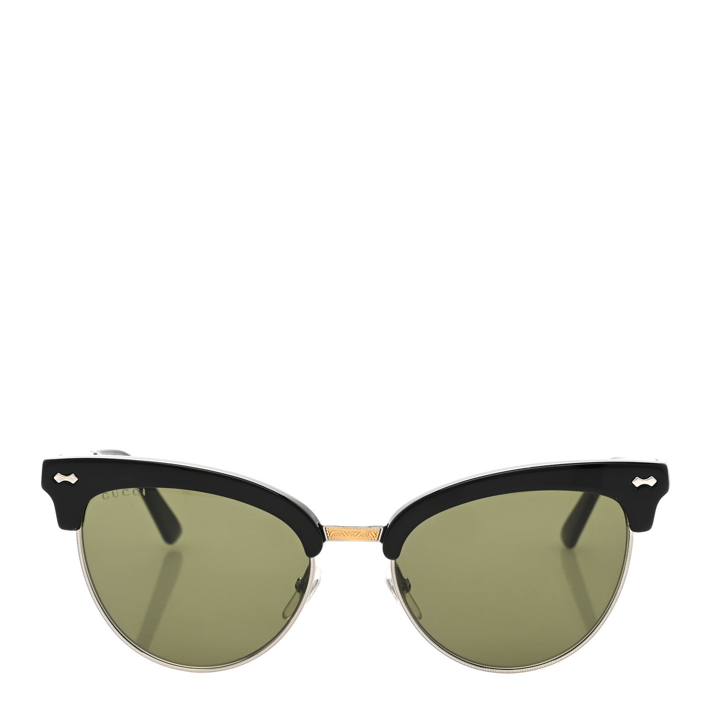 Acetate Damascato Cat Eye Sunglasses GG0055S Black Gold
