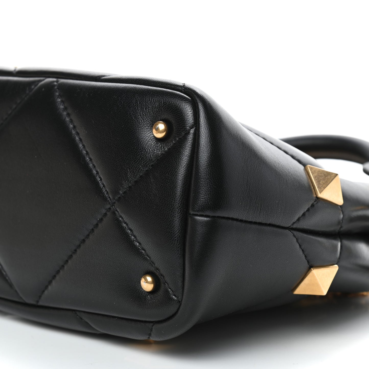 Nappa Small Roman Stud The Handle Bag Black