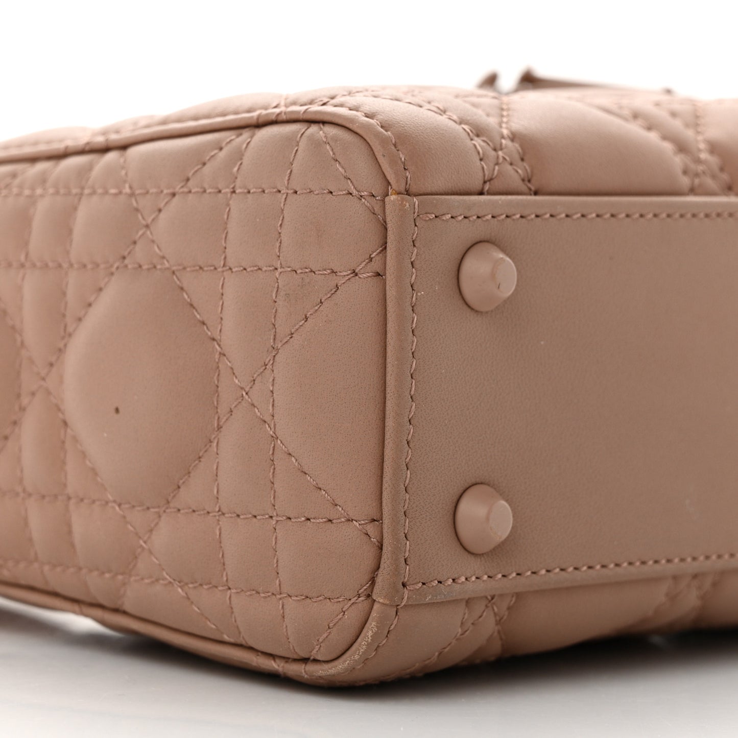 Ultra Matte Calfskin Cannage Mini Lady Dior Light Beige