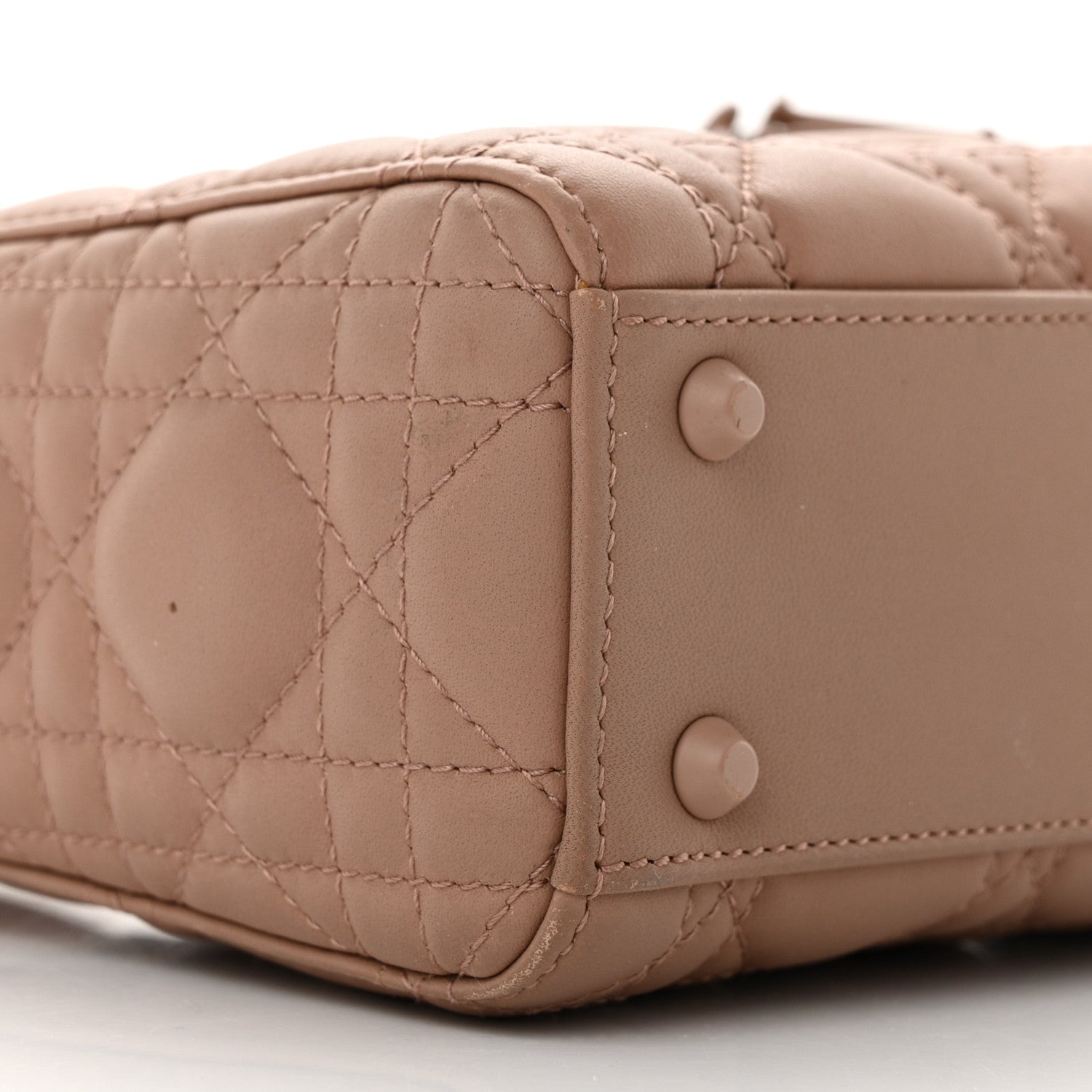 Christian Dior Ultra Matte Calfskin Cannage Mini Lady Dior Light Beige 9 of 10