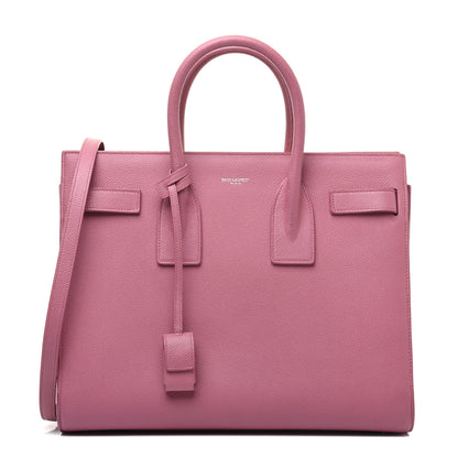 Saint Laurent Grained Calfskin Small Sac De Jour Dark Rose 2 of 33