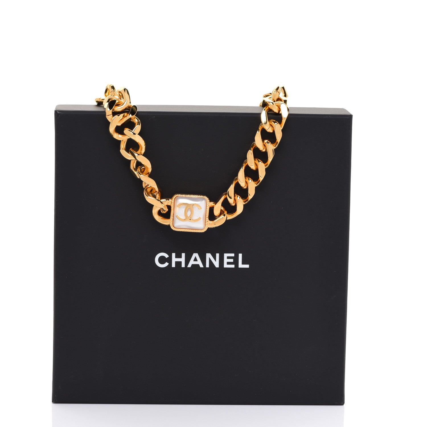 Chanel Pearl CC Chain Link Choker Necklace Gold 6 of 6