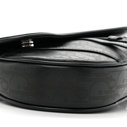 Christian Dior Calfskin Perforated Oblique Galaxy Mens Saddle Bag Black 9 of 9