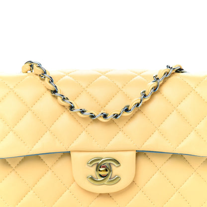 Chanel Lambskin Quilted Mini Rectangular Flap Yellow Blue 10 of 10