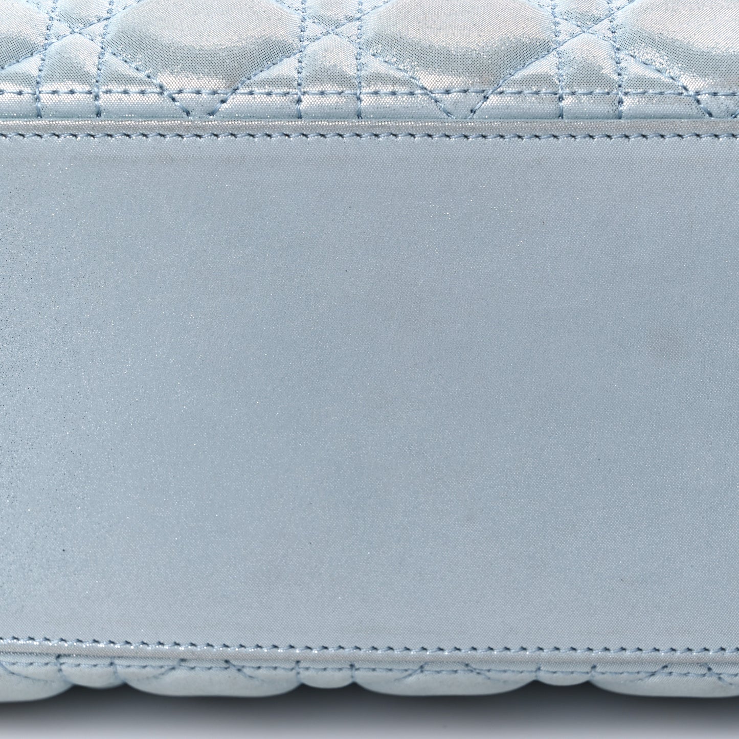 Metallic Lambskin Cannage Medium Lady Dior Light Blue