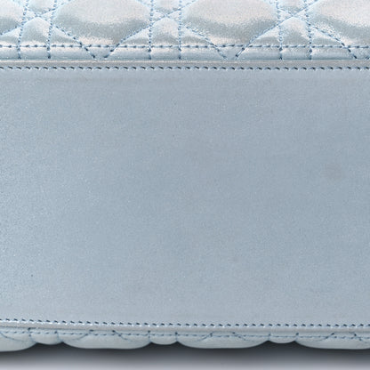 Christian Dior Metallic Lambskin Cannage Medium Lady Dior Light Blue 13 of 18