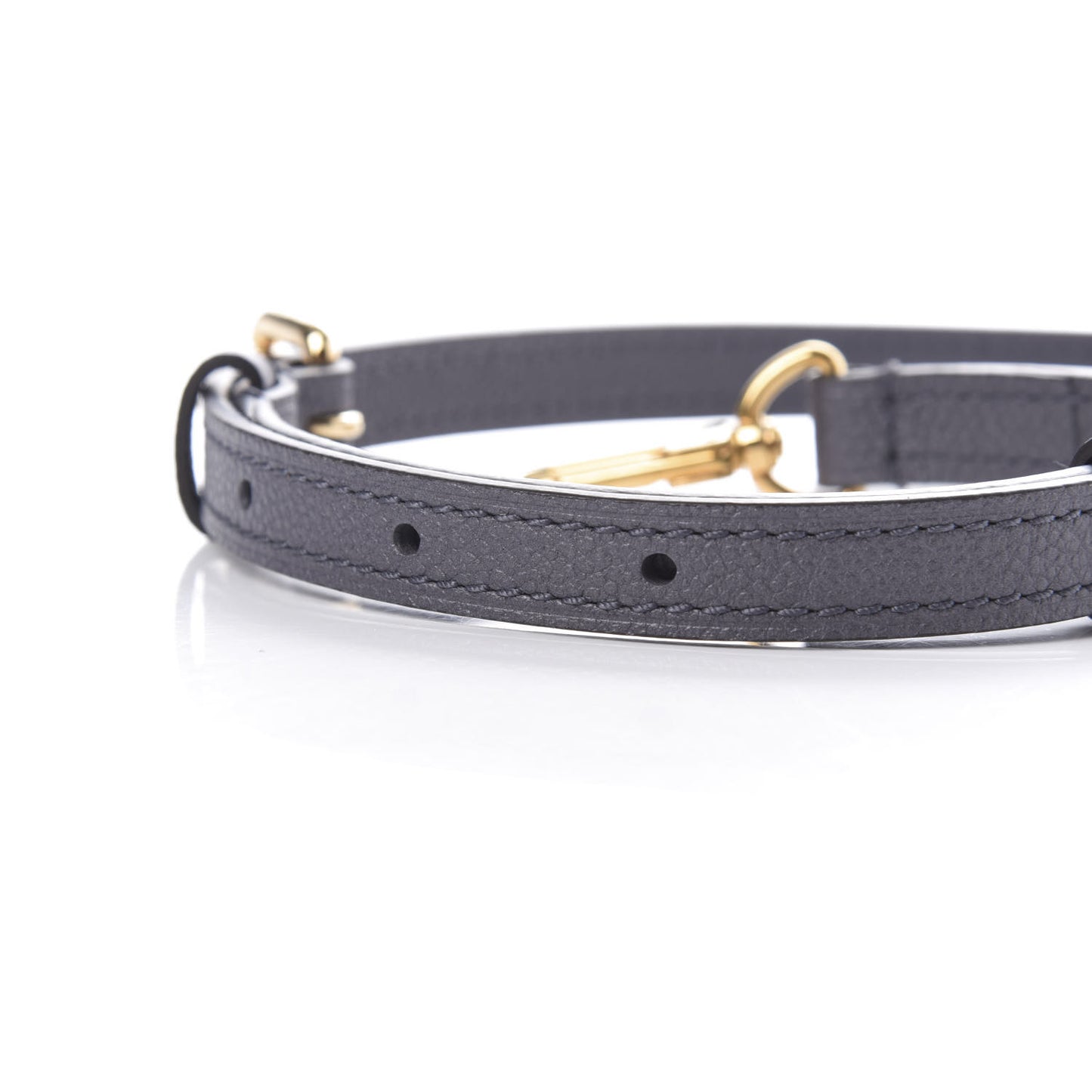 Calfskin Adjustable Speedy Shoulder Strap Gris Silver