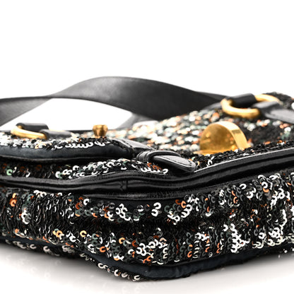 Miu Miu Paillettes Sequined Mini East West Satchel Argento 8 of 9