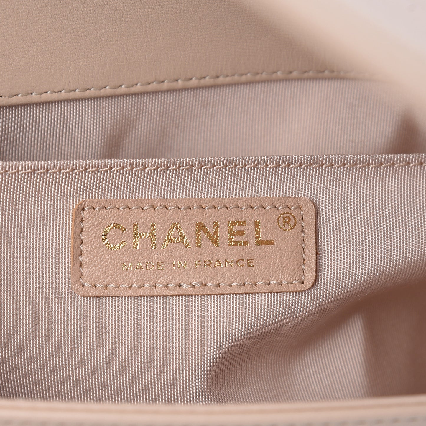 Lambskin Quilted Medium Boy Flap Light Beige