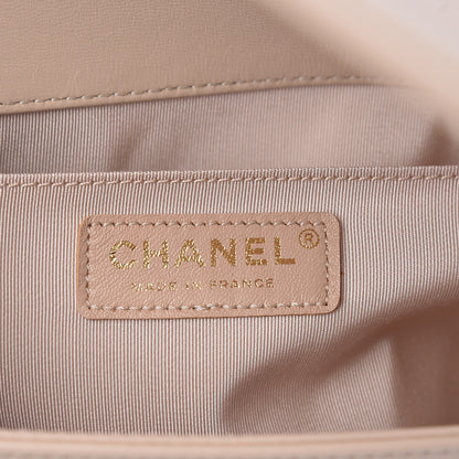 Chanel Lambskin Quilted Medium Boy Flap Light Beige 8 of 10