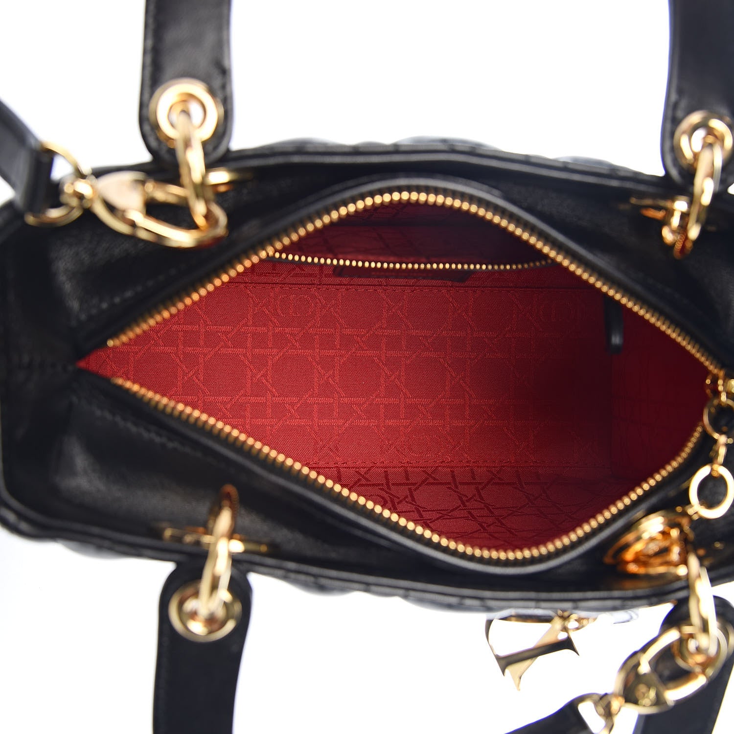 Christian Dior Lambskin Cannage Medium Lady Dior Black 5 of 11