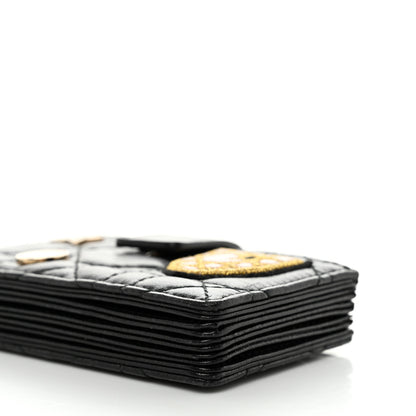 Christian Dior Lambskin Cannage Lucky Badges Lady Dior 5-Gusset Card Holder Black 11 of 12