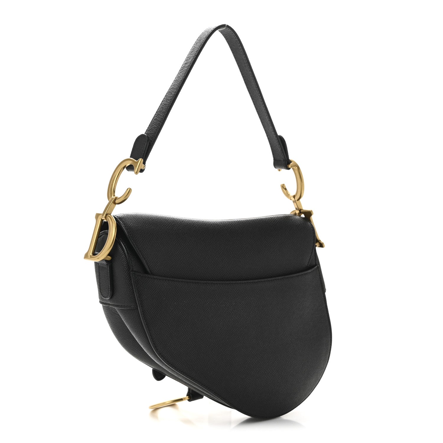 Christian Dior Grained Calfskin Saddle Bag Black 3 of 11