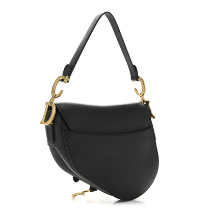 Christian Dior Grained Calfskin Saddle Bag Black 3 of 11