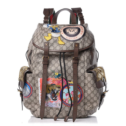 Gucci GG Supreme Monogram Embroidered Flap Backpack 1 of 10