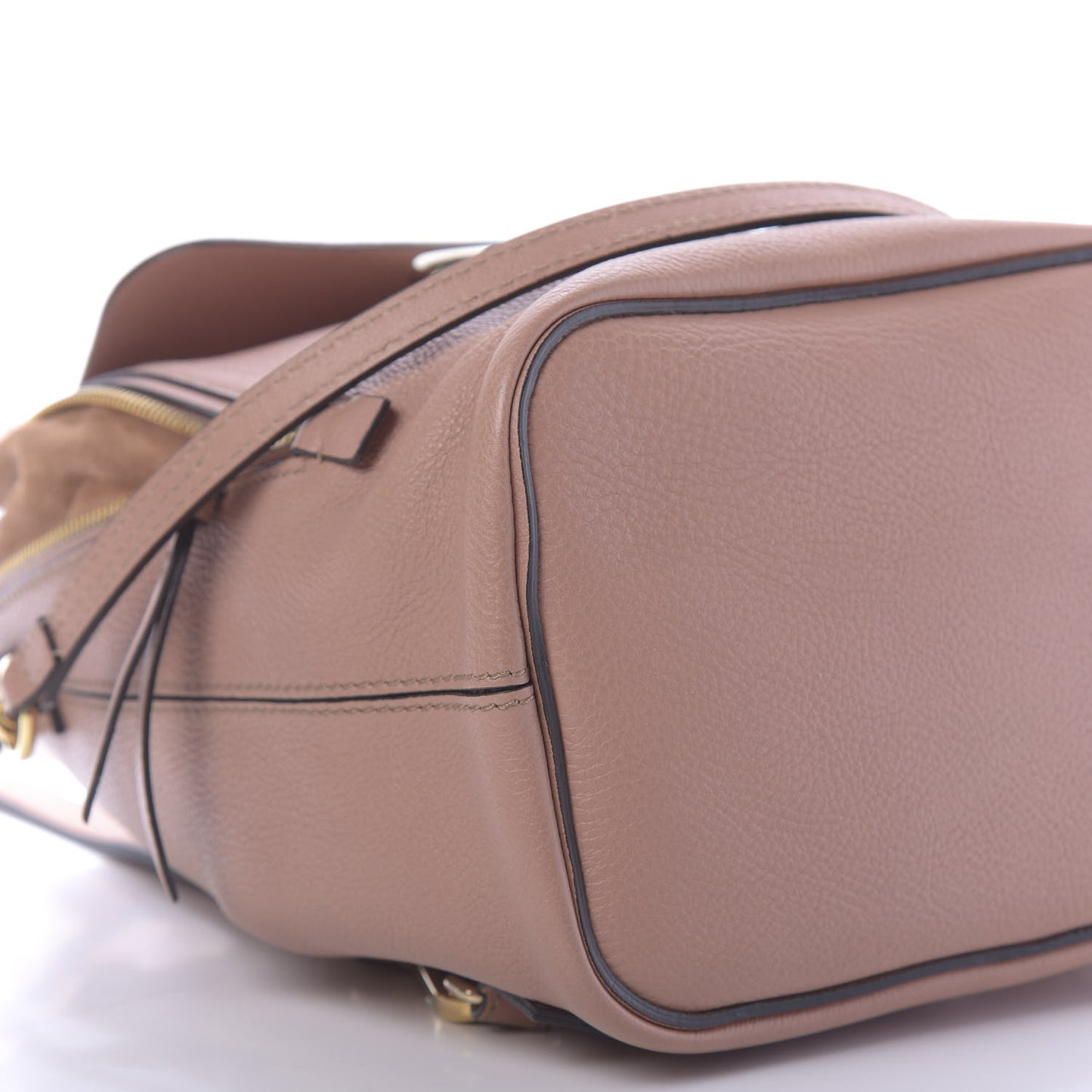Suede Calfskin Small Faye Backpack Nougat