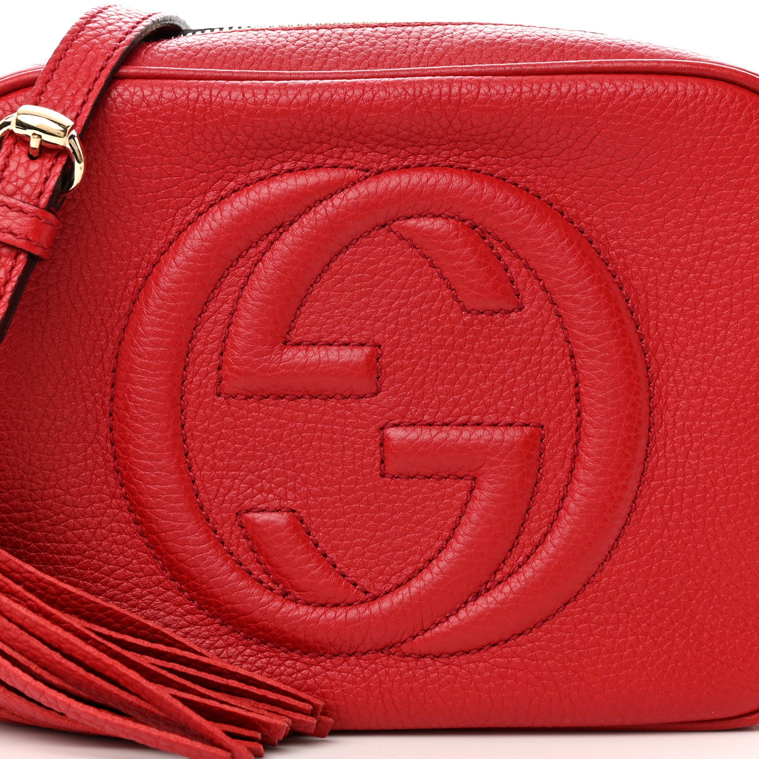 Gucci Pebbled Calfskin Small Soho Disco Bag Tabasco Red 8 of 15