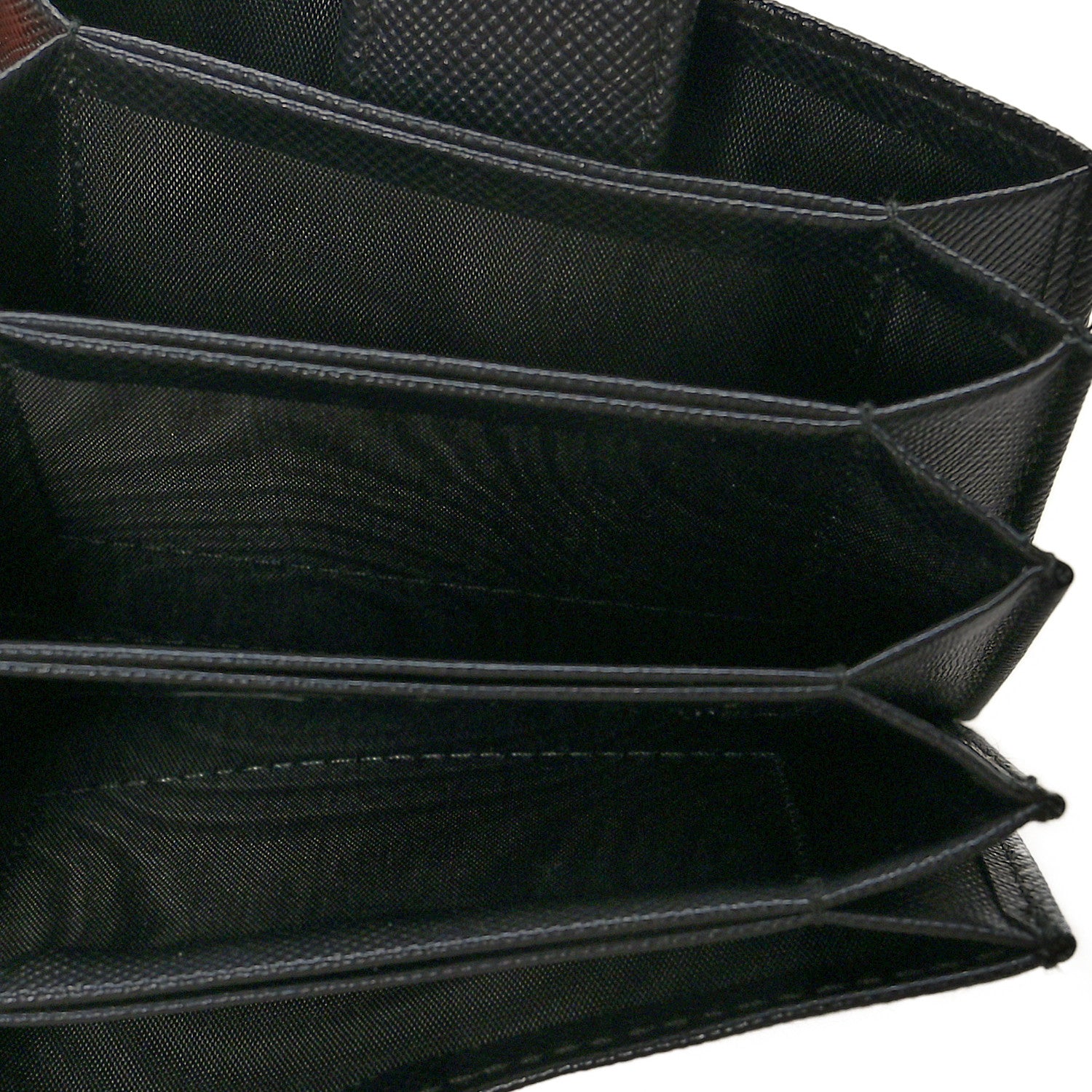 Prada Saffiano Metal Gusseted Card Holder Black 5 of 6