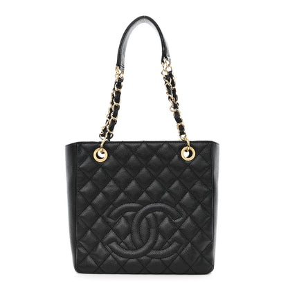 Chanel Caviar Quilted Petit Shopping Tote PST Black 1 of 10