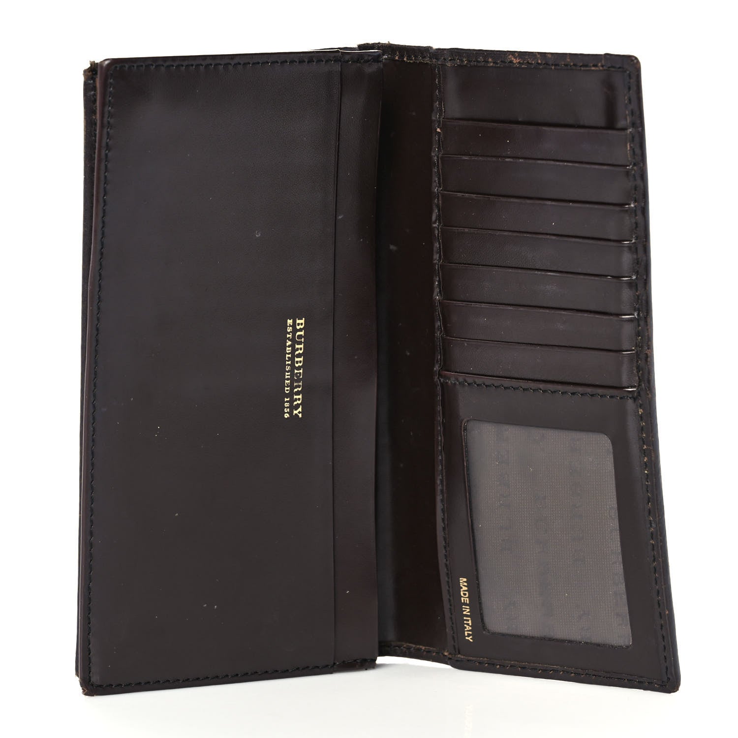 Burberry Haymarket Check Penrose Continental Wallet Chocolate 5 of 10
