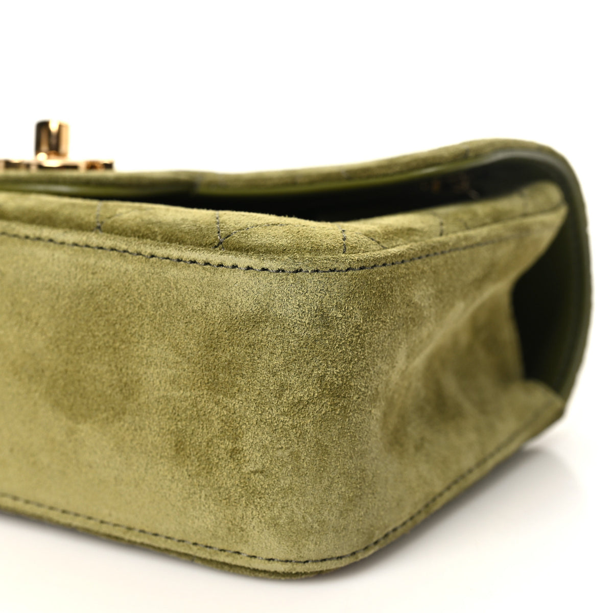 Suede Calfskin Mini Souplissimo Flap Khaki