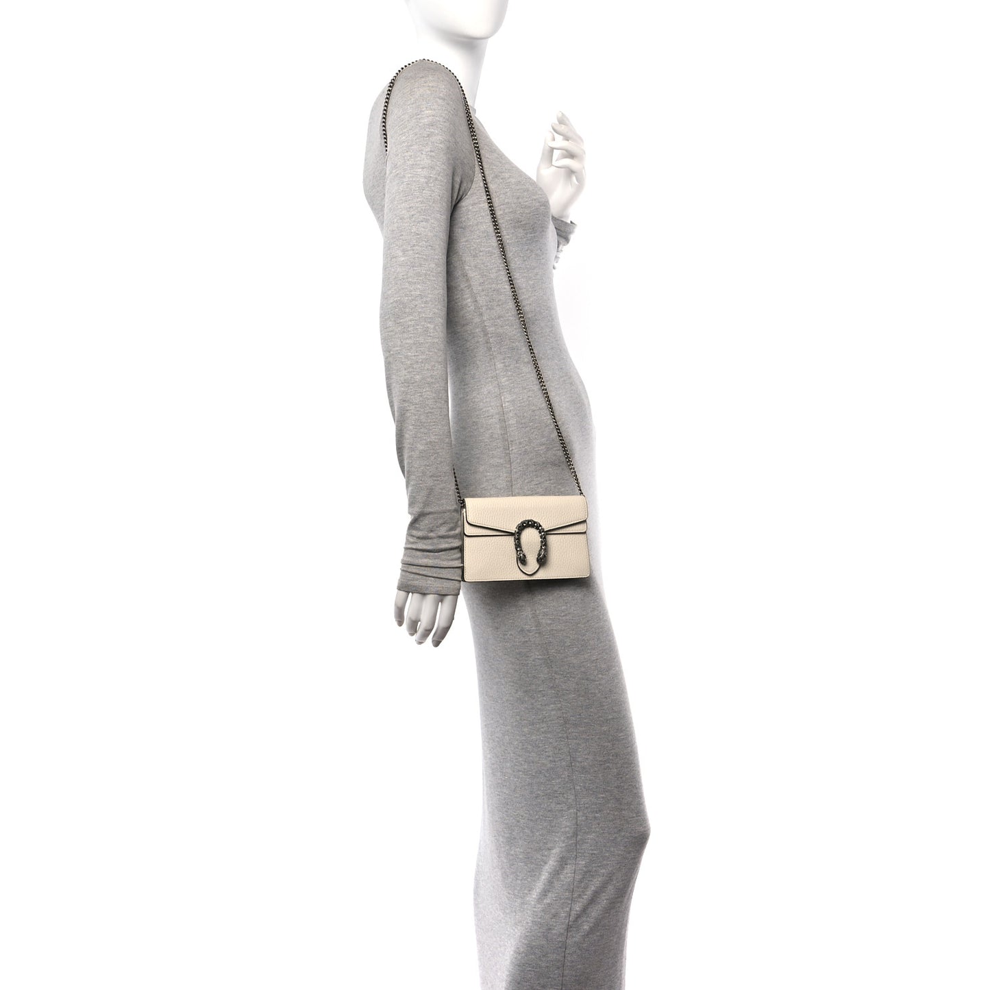 Dollar Calfskin Crystal Super Mini Dionysus Shoulder Bag Mystic White Black Diamond