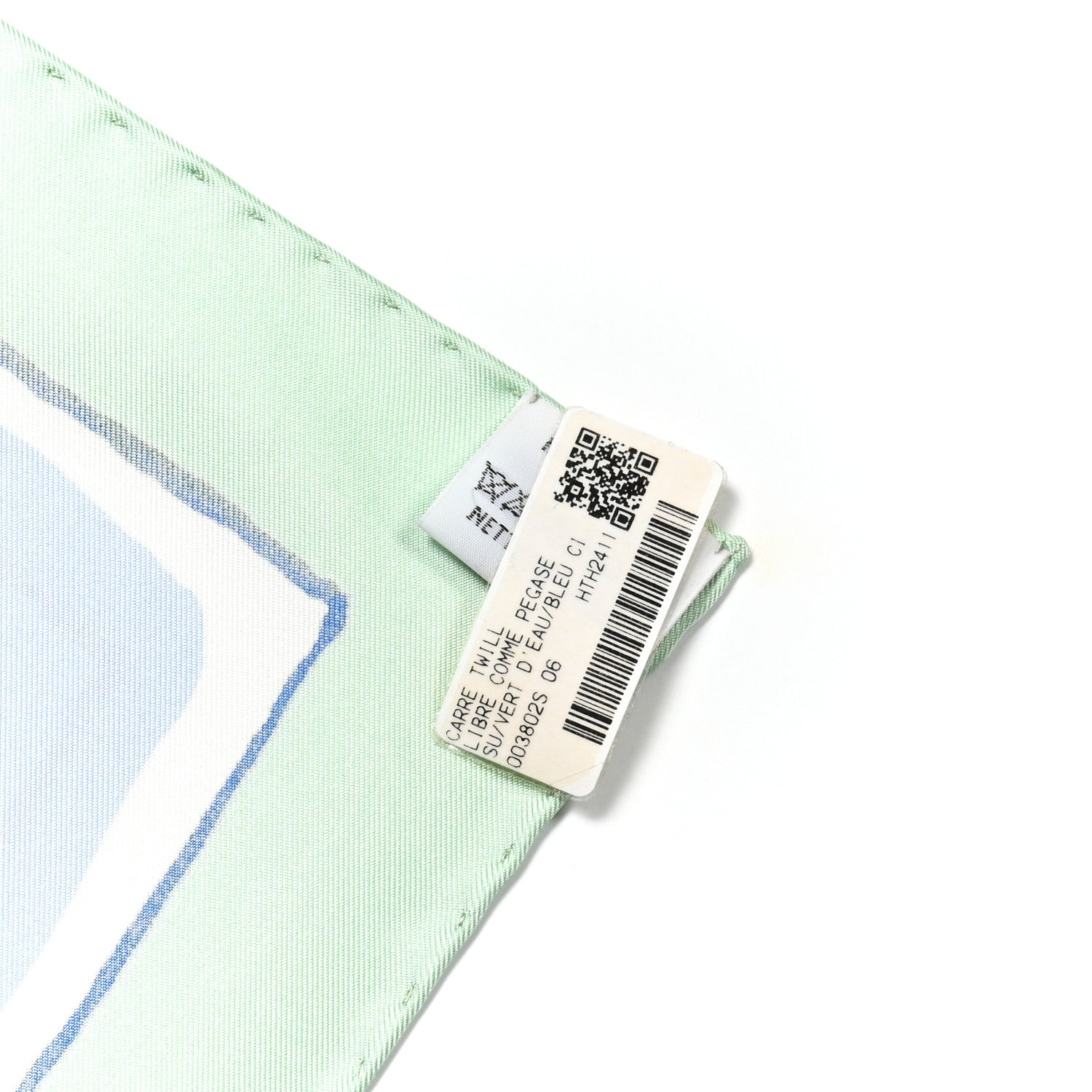 Hermes Silk Libre Comme Pegase Scarf 90 Vert D'eau Bleu Ciel Rose Nacre 6 of 8
