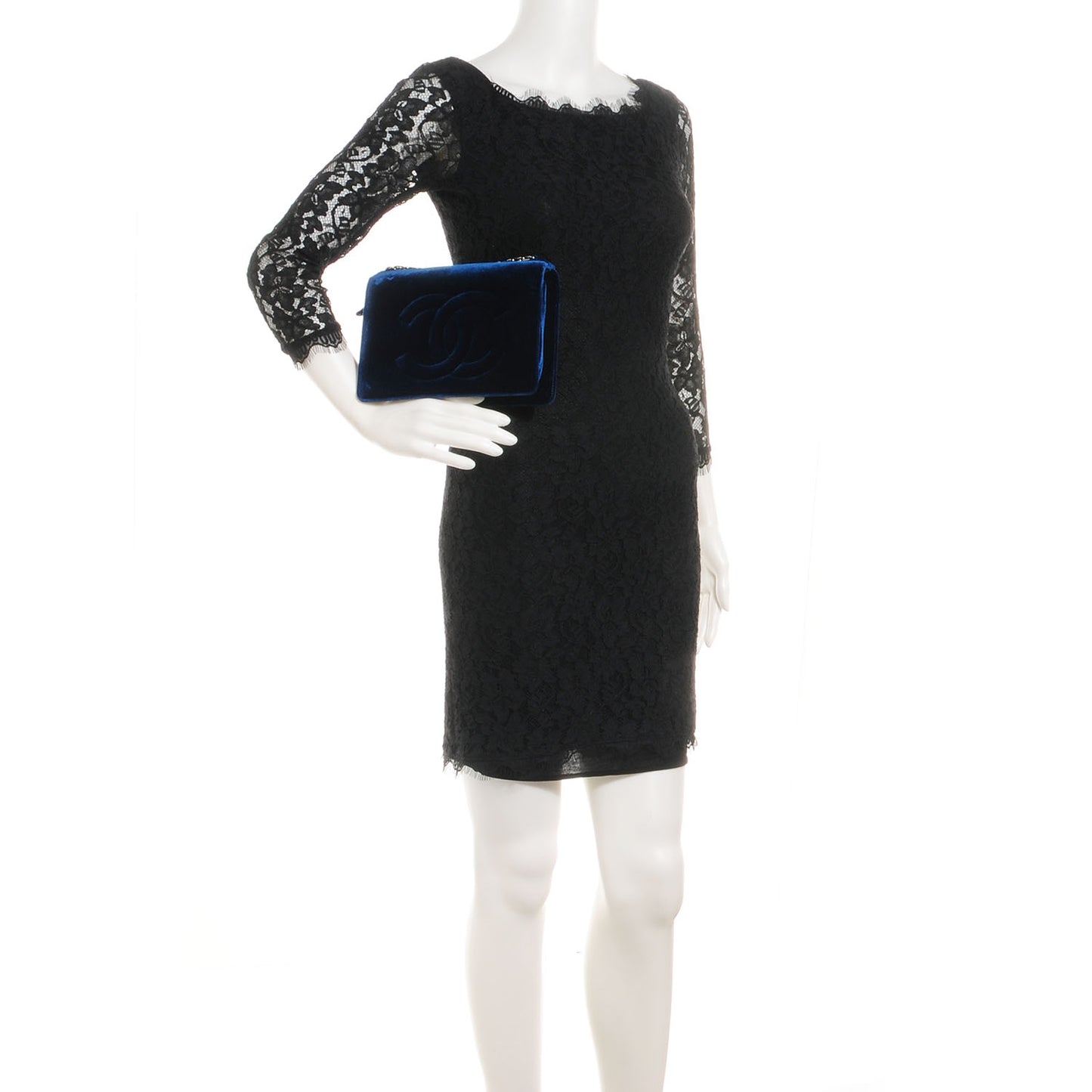 Velvet Timeless CC Clutch Navy Blue