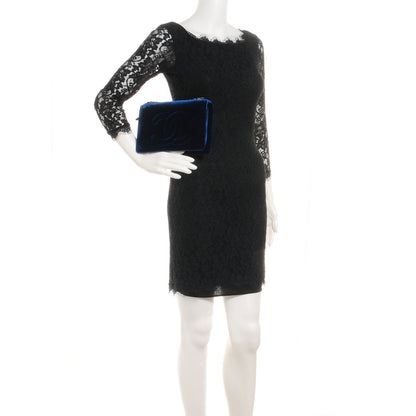 Chanel Velvet Timeless CC Clutch Navy Blue 2 of 8
