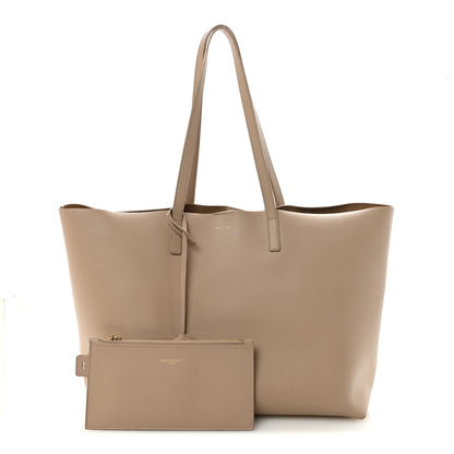 Saint Laurent Calfskin Large Shopping Tote Dark Beige 3 of 10