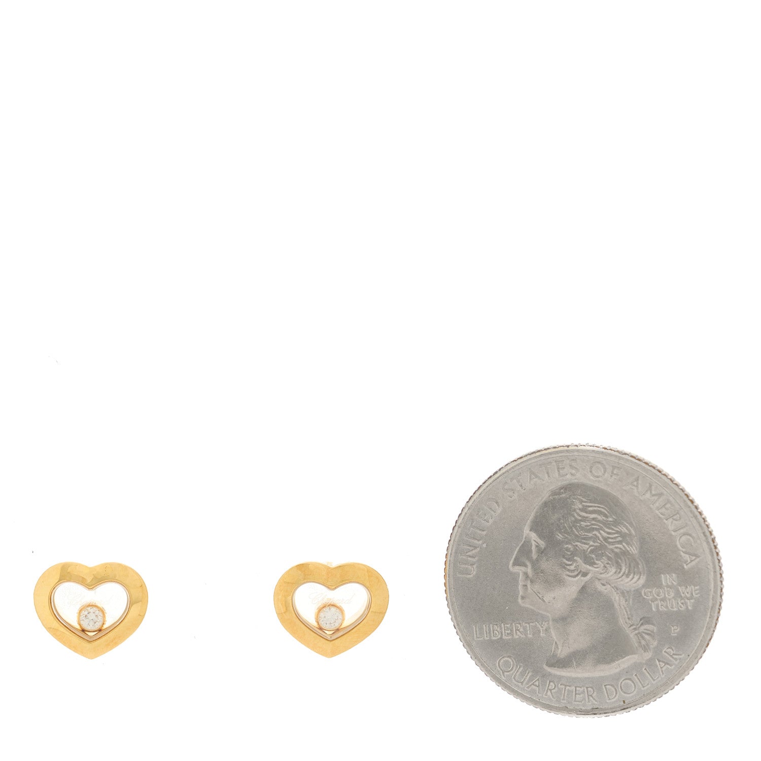 Chopard 18K Yellow Gold Diamond Happy Diamonds Icons Heart Earrings 2 of 5