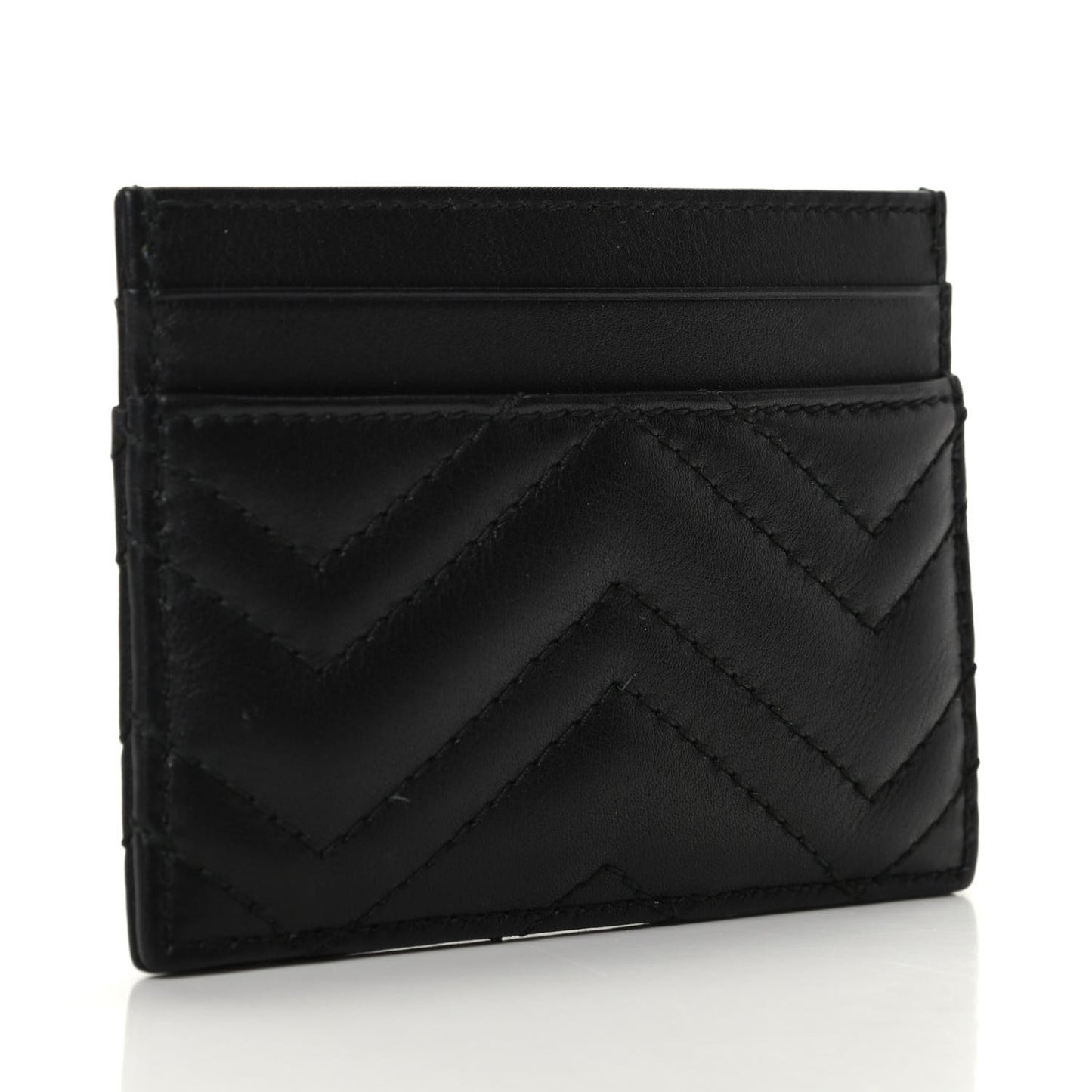 Calfskin Matelasse GG Marmont Card Holder Black
