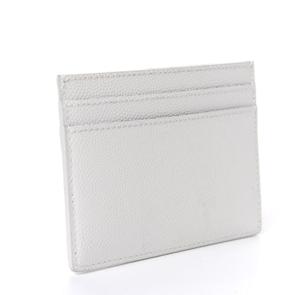 Saint Laurent Grain de Poudre Credit Card Case Icy White 2 of 7