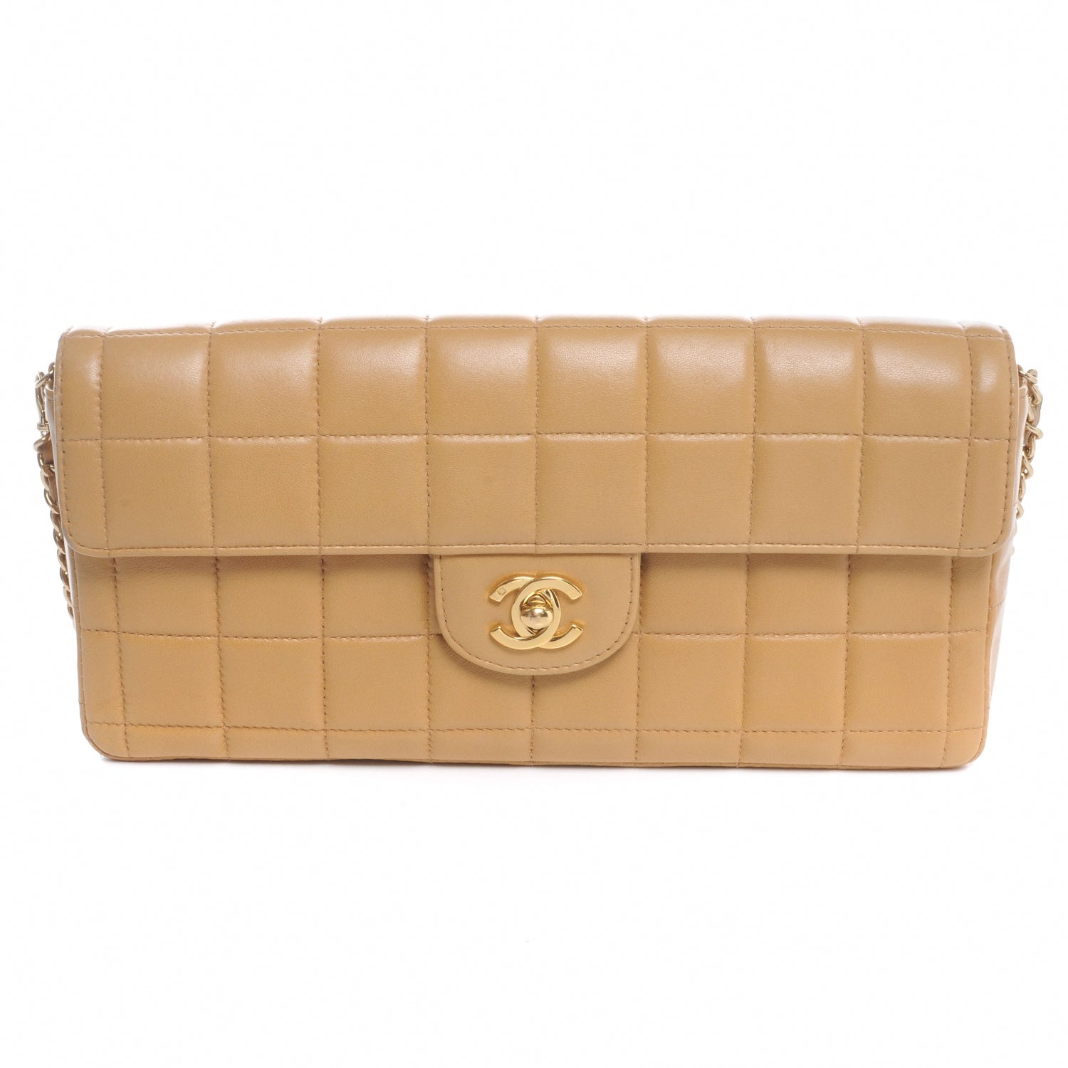 Chanel Lambskin East West Chocolate Bar Flap Beige 1 of 9