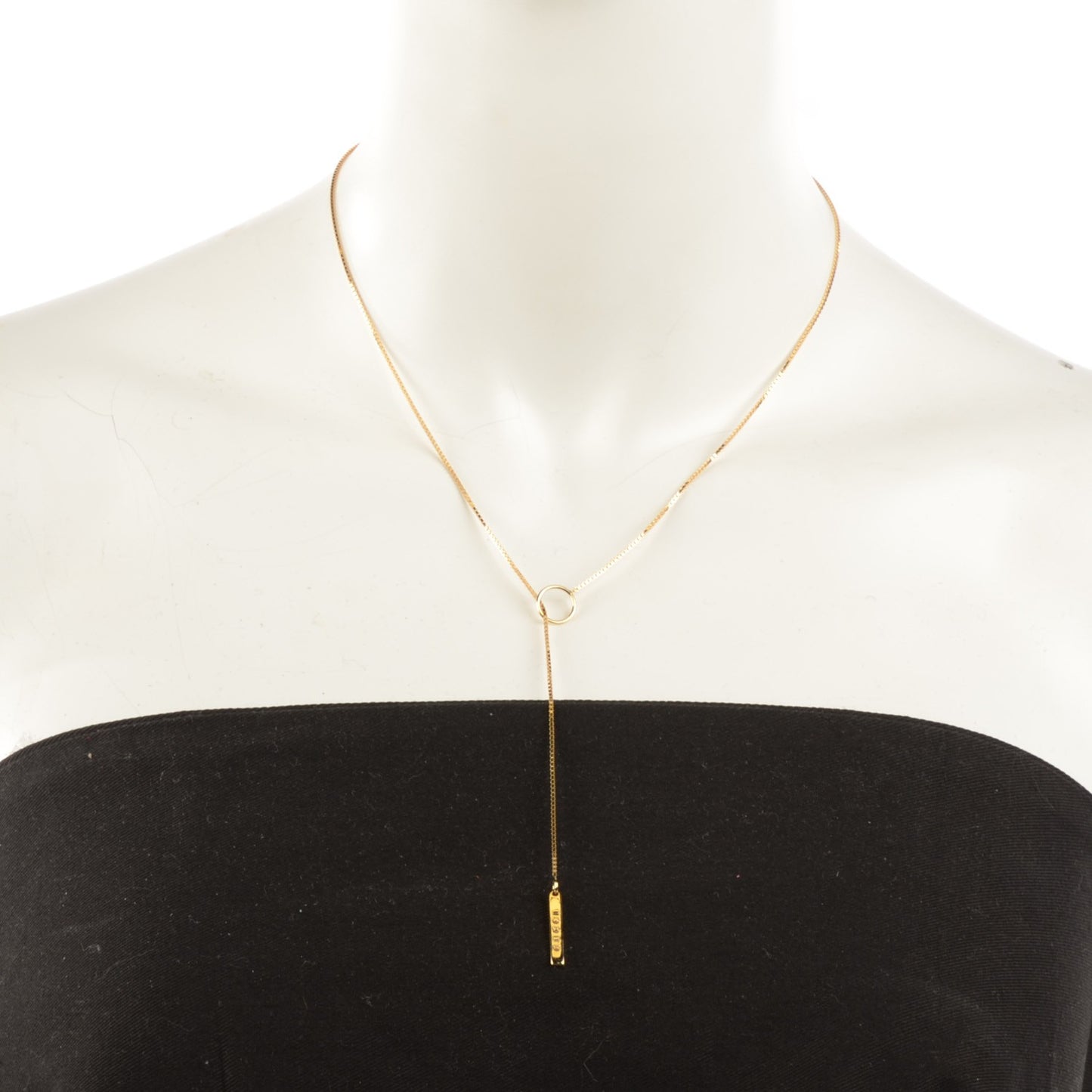 18K Yellow Gold 20mm Lariat Necklace