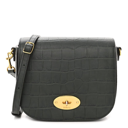Mulberry Crocodile Embossed Calfskin Small Darley Satchel Green 1 of 12