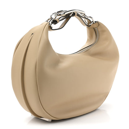 Fendi Vitello Grace Matte Metal Handle Medium Fendigraphy Hobo Bag Beige Amido 3 of 10