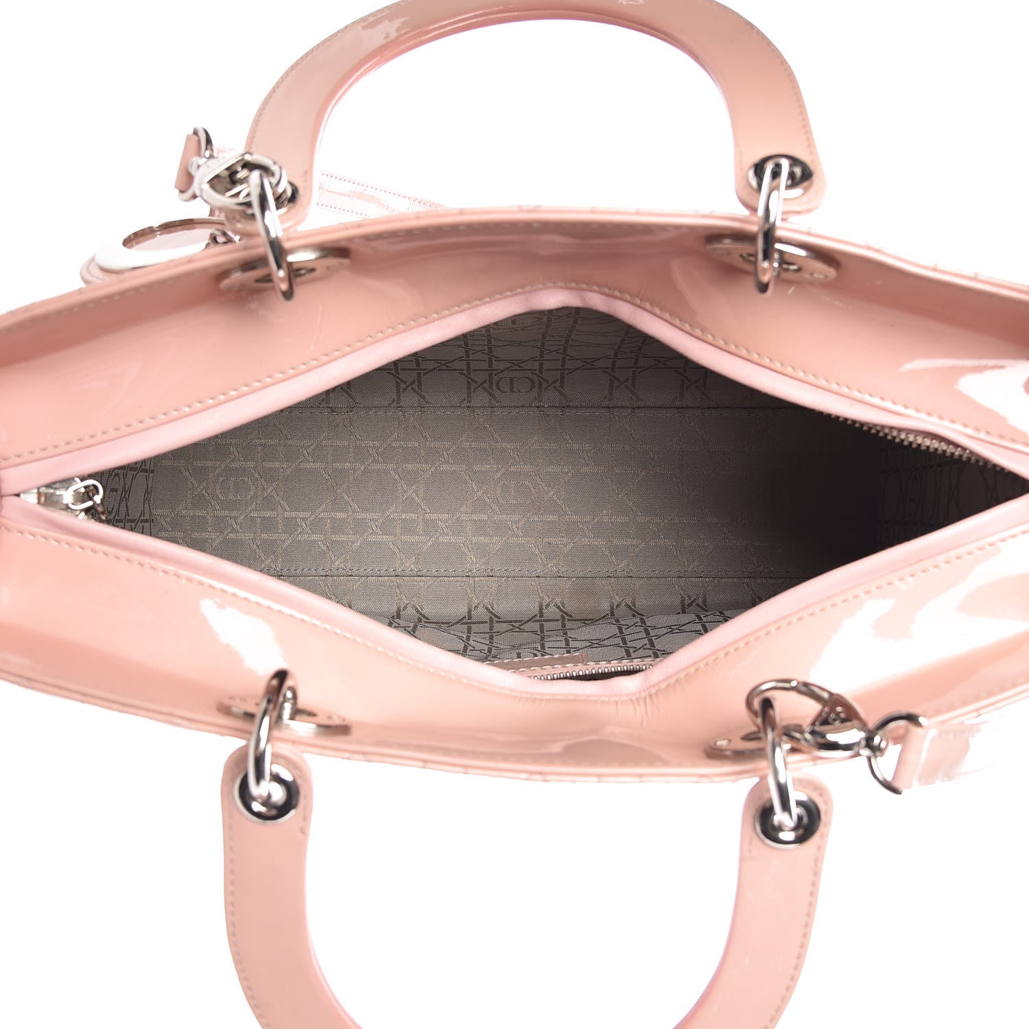 Christian Dior Patent Cannage Large Lady Dior Light Pink 6 of 19