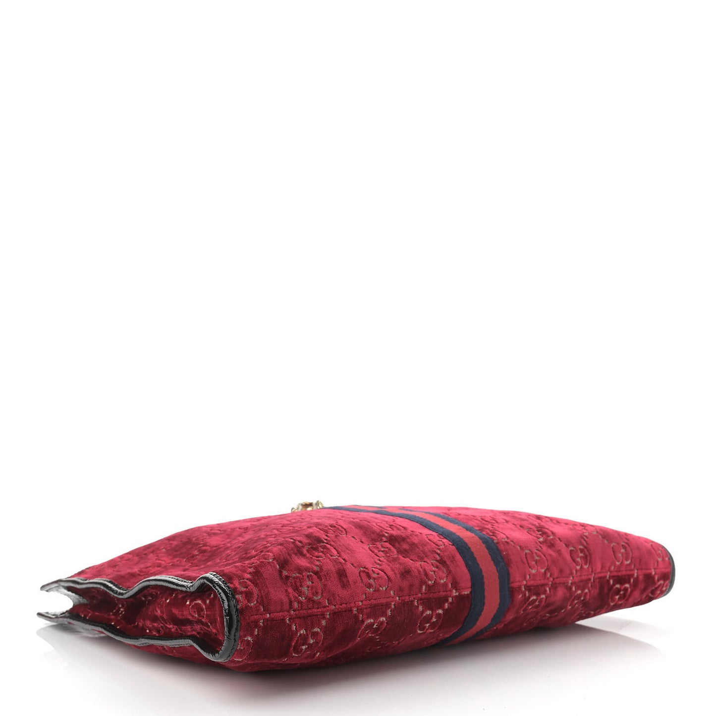 Velvet GG Monogram Large Rajah Chain Tote Red Cipria Black