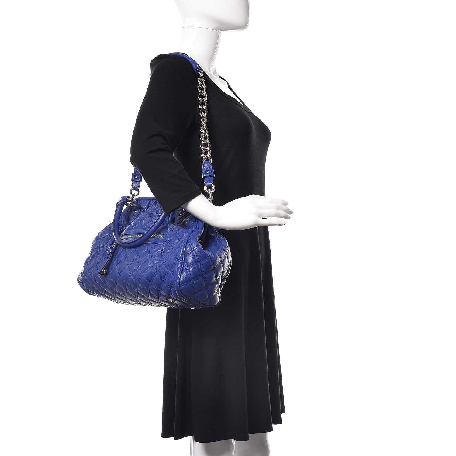 Marc Jacobs Calfskin Quilted Stam Bright Blue 2 of 12