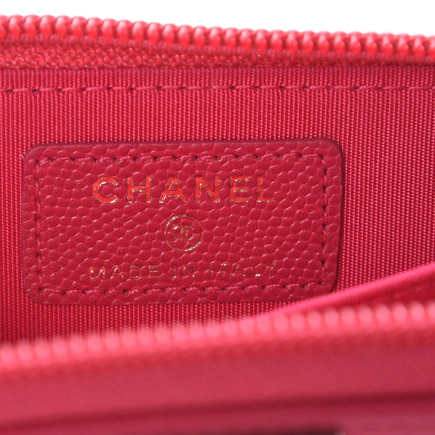 Caviar Quilted Boy Zip Around Coin Purse Wallet Fuchsia