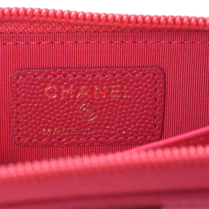 Chanel Caviar Quilted Boy Zip Around Coin Purse Wallet Fuchsia 6 of 12