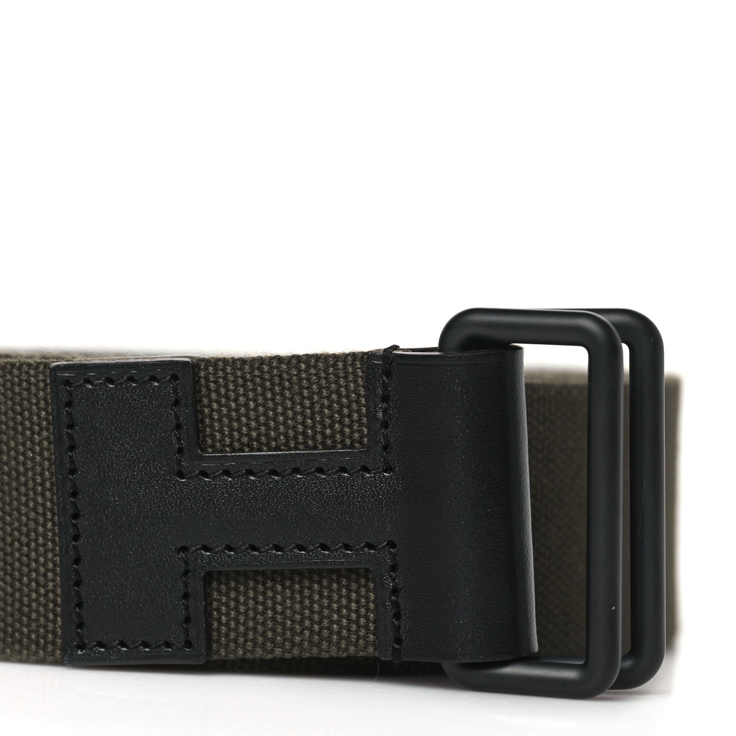 Hermes Canvas Strap Tethys 30 Belt Black Titanium L Khaki So Black 2 of 6